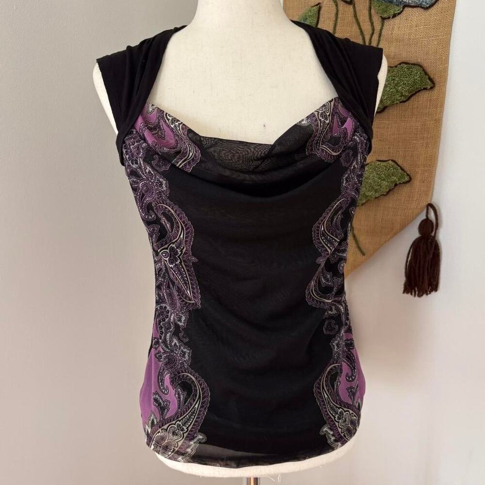 Purple Whimsy Cowl Neck Shirt